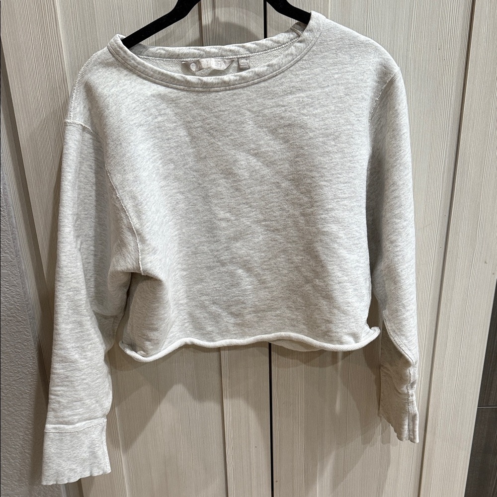 Athleta Light Gray Women's crop Sweatshirt